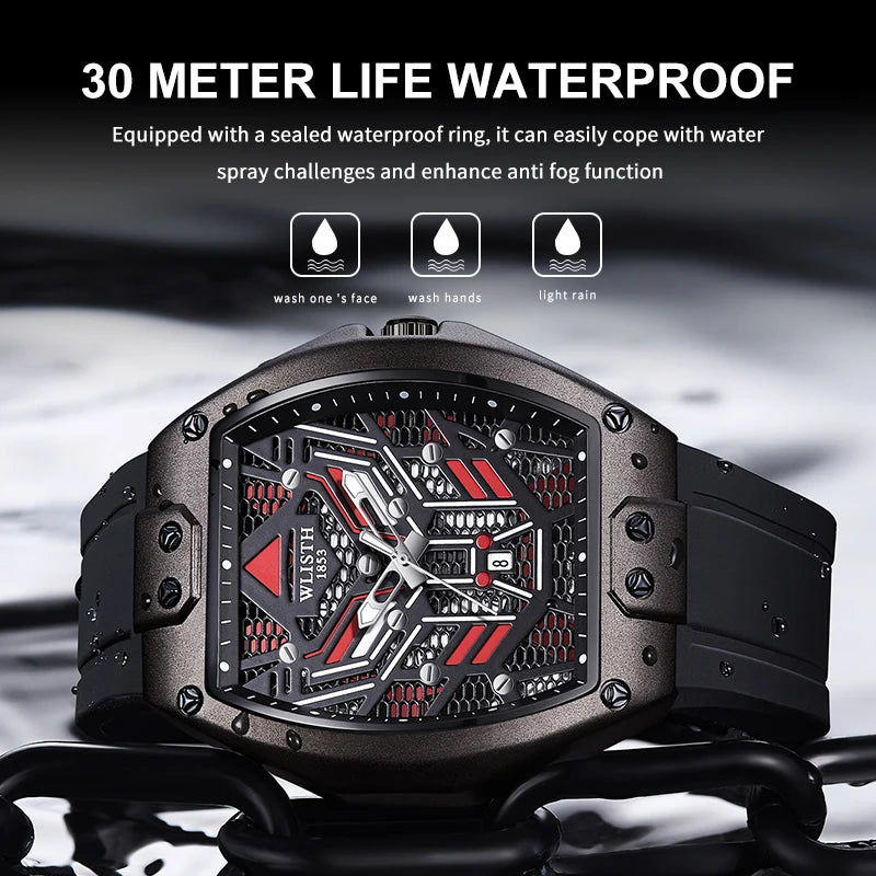 2025 Fashion Luxury Wine Barrel Shaped Watches for Man Quartz Wristwatch for Male Watch Luminous Waterproof Trendy Clock reloj