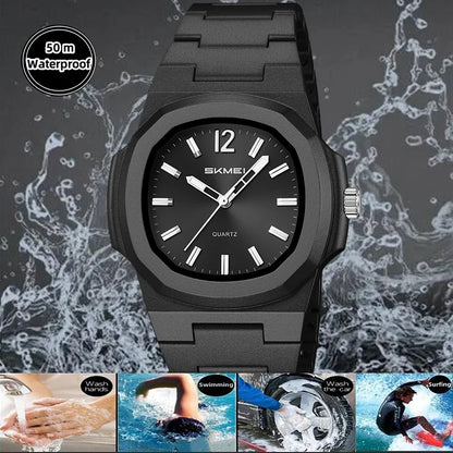 Skmei Bracelet Watches for Mens Analog Display 50M Waterproof Simple Style Quartz Wristwatch