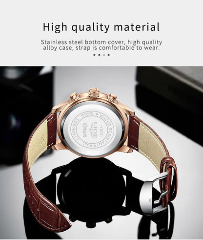 Men's Watches LIGE Top Brand Luxury Men WristWatch For Men Leather Quartz Watch Sports Waterproof Male Clock Relogio Masculino