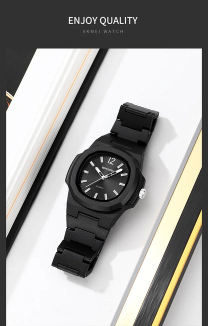 Skmei Bracelet Watches for Mens Analog Display 50M Waterproof Simple Style Quartz Wristwatch
