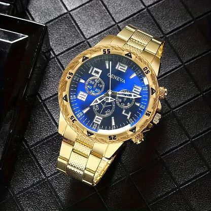 4pcs/1pcs Fashionable Men's Quartz Watch - Stainless Steel Strap, Round Zinc Alloy Case, Electronic Sports