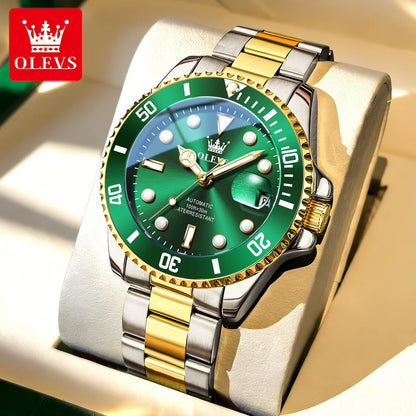 OLEVS 6650 Luxury Business Automatic Men's Watches Waterproof Luminous Stainless Steel Mechanical Wristwatch for Man
