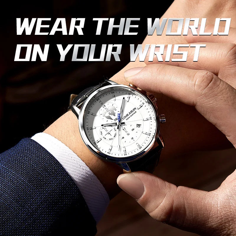 Men's New Automatic Mechanical Watch Fashion Business Casual Wristwatch Luxury Waterproof Date Display