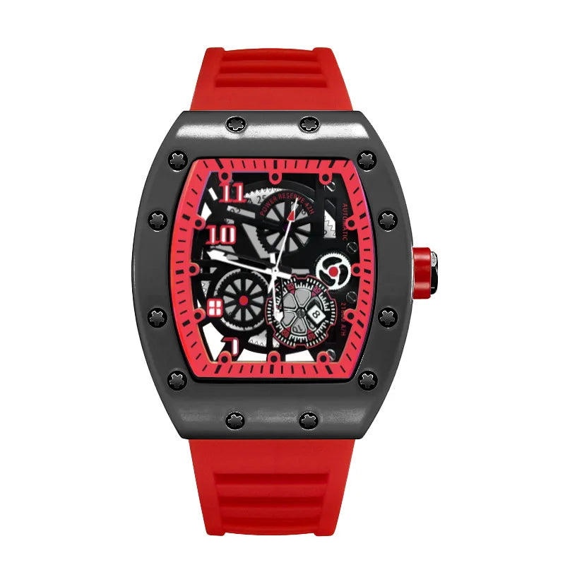 Men's Watch Sports Brand Fashion Trend Fully Automatic Quartz Wristwatch Hollow Waterproof Black Warrior Male Clock Watches