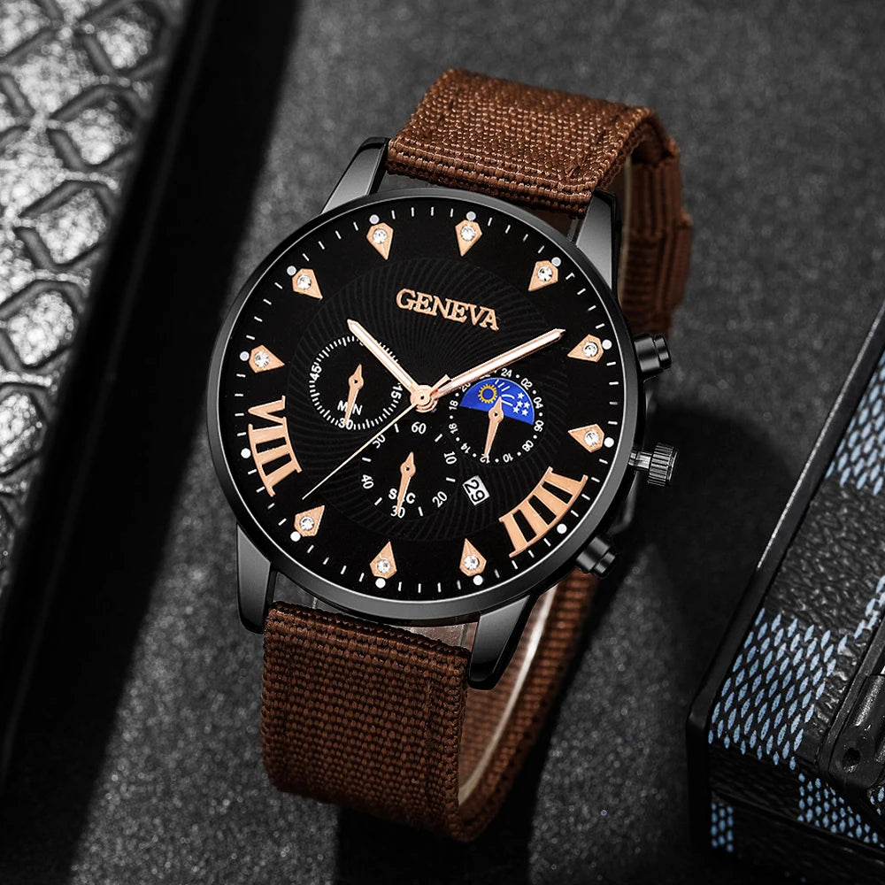 4Pcs High‑End Men's Wristwatch For Daily Wear, Perfect Gift For Birthdays,Christmas, Thanksgiving & Halloween (Box Not Included)
