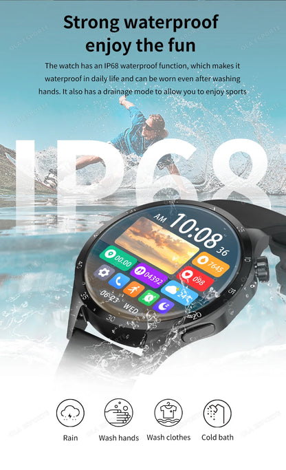 Men Smart Watch 1.52" HD Screen Bluetooth 5.4 Wireless Call Information Reminder Health Monitor Smart Watch IP68 Waterproof HT30