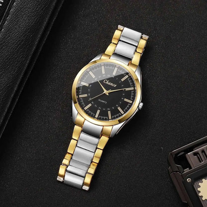 2PCS Fashion Couple Watches Luxury Men Business Watch Women Quartz Wristwatches Clock Gift（Without Box）