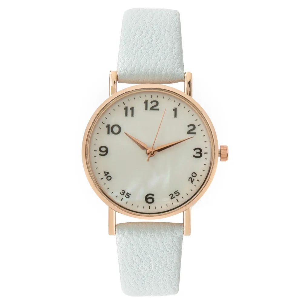 Fashion Ladies Brand Watches Simple Round Digital Hand Women Quartz Watch Casual Leather Strap Clock Gift Wristwatches
