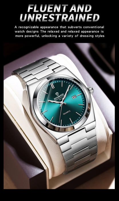 watches for man Light Luxury Brand Stainless Steel Double Calendar Waterproof Male Business Leisure Fashion Quartz Clock Watch