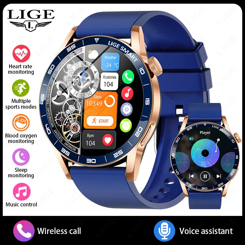 LIGE 2026 New Smartwatch Men For Android iOS Phone 1.38" HD Bluetooth Call Heart Rate Monitor Waterproof Sport Smart Watch Women