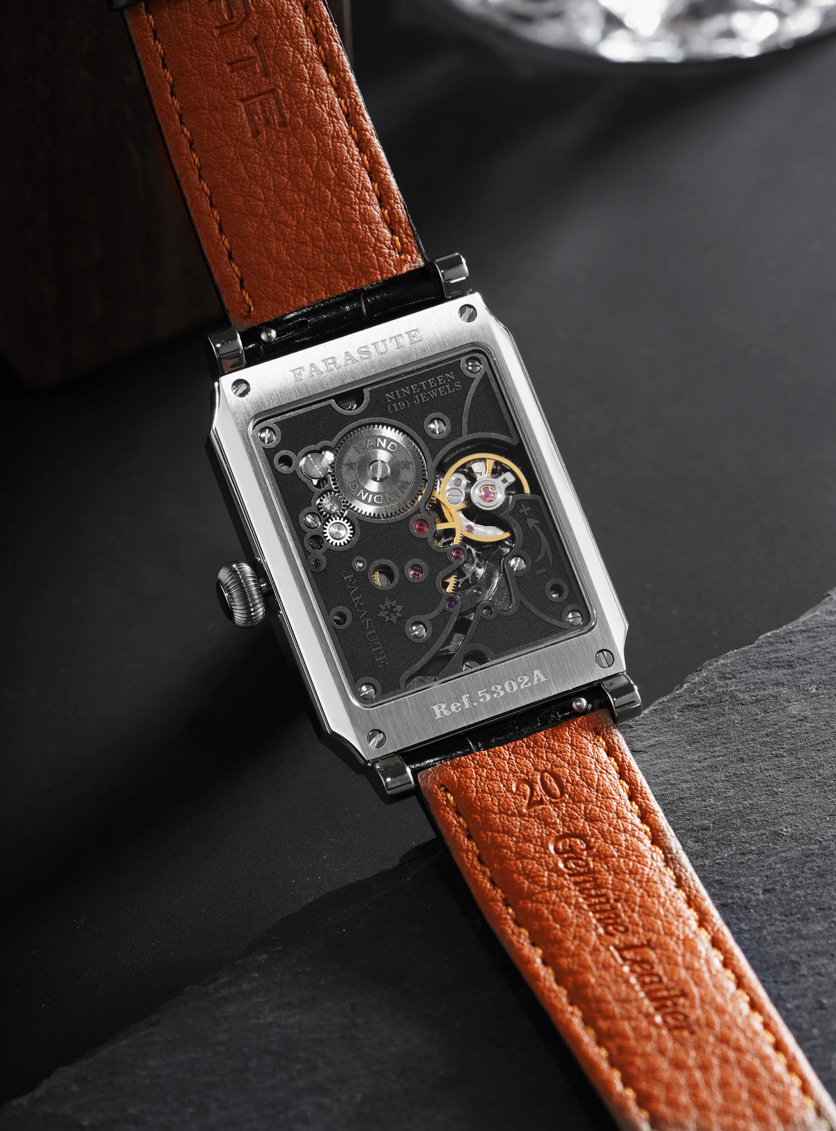 FARASUTE 2026 New Retro Wristwatches Men Casual Manual Square Customized Mechanical Movement Watch Male Sapphire Glass Reloj