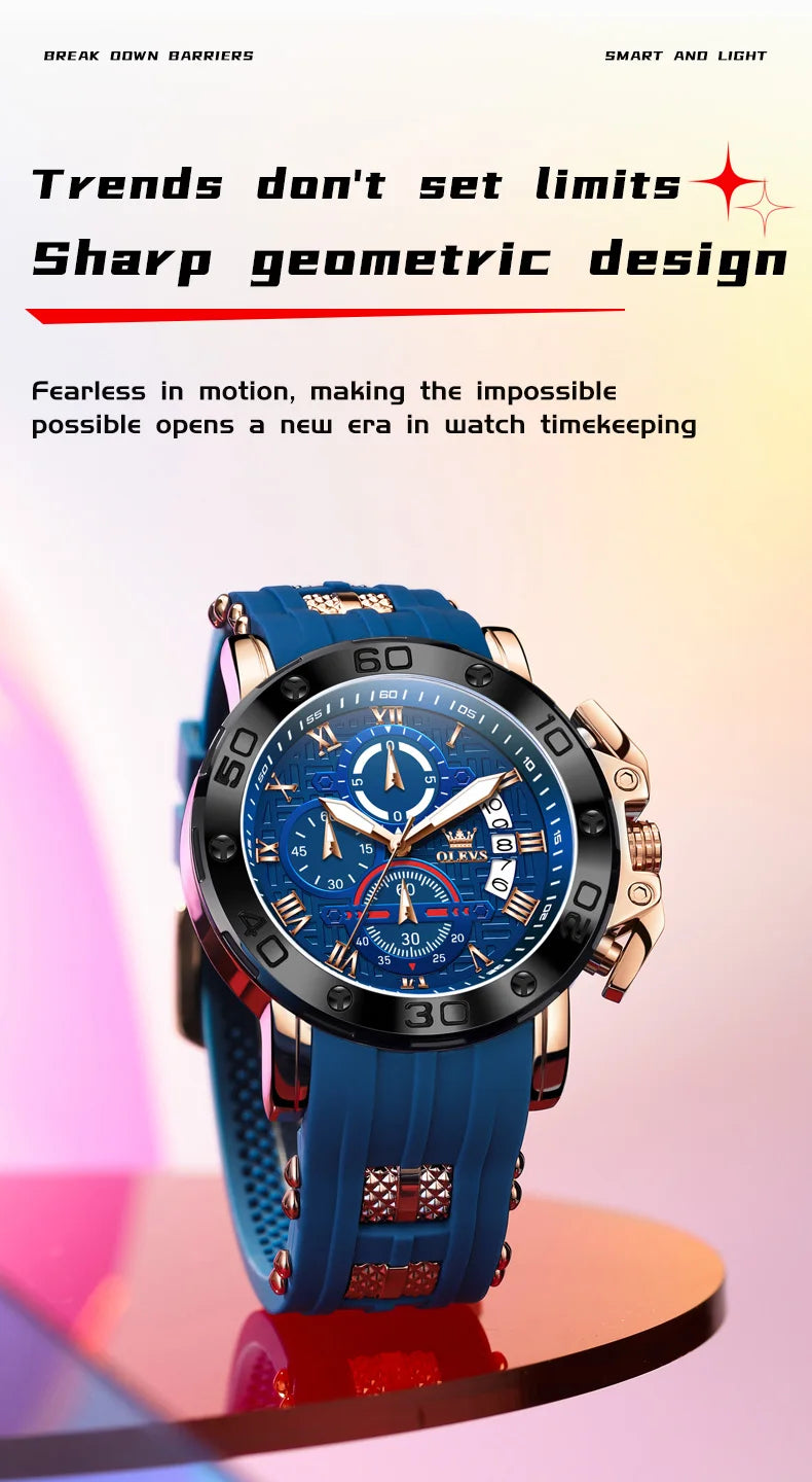 OLEVS Sports Watches For Man Multifunctional Quartz Watch﻿ Waterproof Luminous Date Watches Man Gift Luxury Brand Reloj 9986