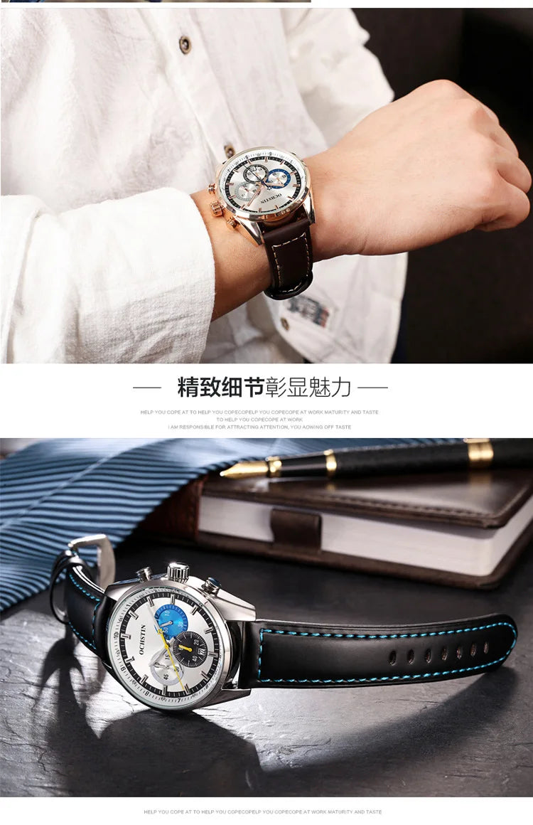 Swiss brand new multi-functional business men's watch waterproof luminous quartz watch live broadcast hot sale**