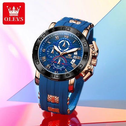OLEVS Sports Watches For Man Multifunctional Quartz Watch﻿ Waterproof Luminous Date Watches Man Gift Luxury Brand Reloj 9986