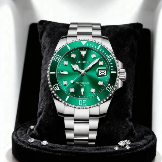 2025 New Men Luxury Sports Watches Quartz Wristwatches Waterproof Stainless Steel Strap Luminous Auto Date Casual Dress Watch