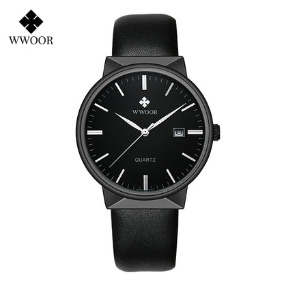 2022 Fashion Wwoor Top Brand Men Simple Slim Watches Luxury Gold Steel Mesh Ultra Thin Waterproof Date Wrist Watch Golden Clock