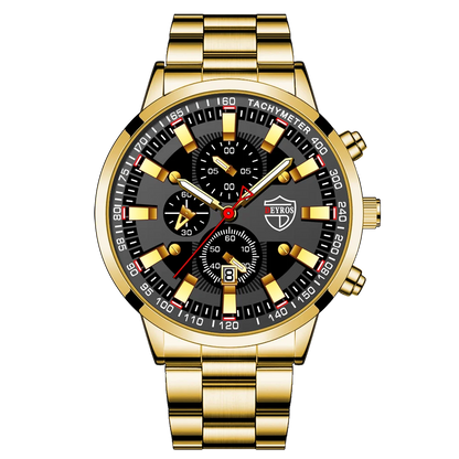 2023 Mens Watches Fashion Luxury Men Black Stainless Steel Quartz Wristwatch Man Business Casual Leather Watch relogio masculino