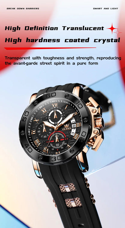 OLEVS Sports Watches For Man Multifunctional Quartz Watch﻿ Waterproof Luminous Date Watches Man Gift Luxury Brand Reloj 9986