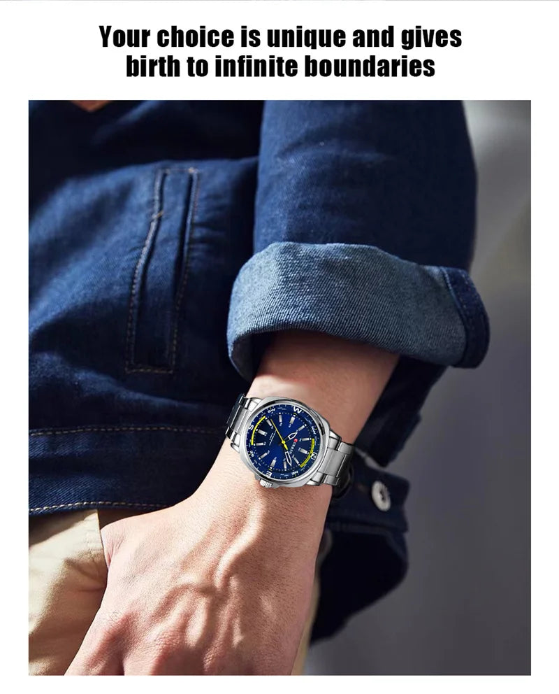 CURREN 8455 Men's Fashion Quartz Watch Business Stainless Steel Strap Night Light Waterproof Luxury Men's Watch Reloj Hombre