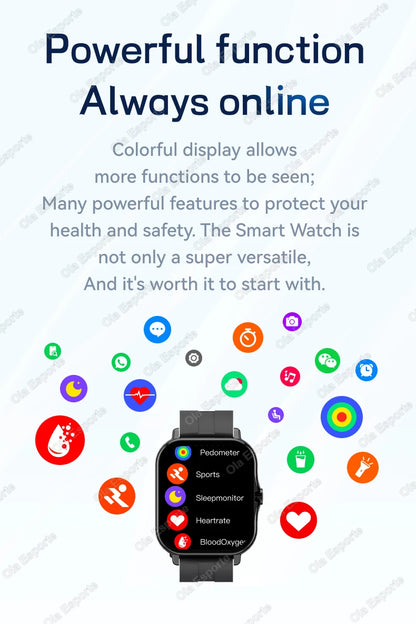 Smart Watch 1.83" Hd Screen Bluetooth Call Heart Rate Blood Oxygen Health Monitor Sports Smartwatch Women Men Holiday Gifts Ht30