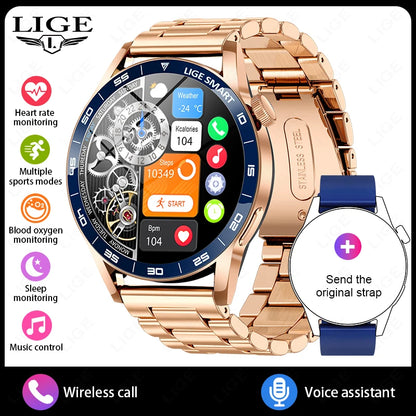 LIGE 2026 New Smartwatch Men For Android iOS Phone 1.38" HD Bluetooth Call Heart Rate Monitor Waterproof Sport Smart Watch Women