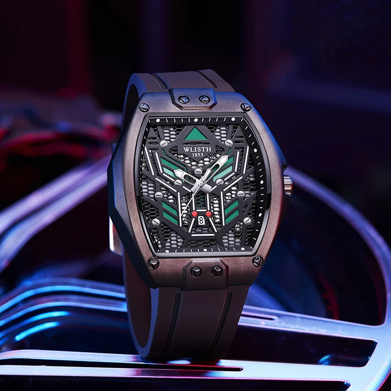 2025 Fashion Luxury Wine Barrel Shaped Watches for Man Quartz Wristwatch for Male Watch Luminous Waterproof Trendy Clock reloj