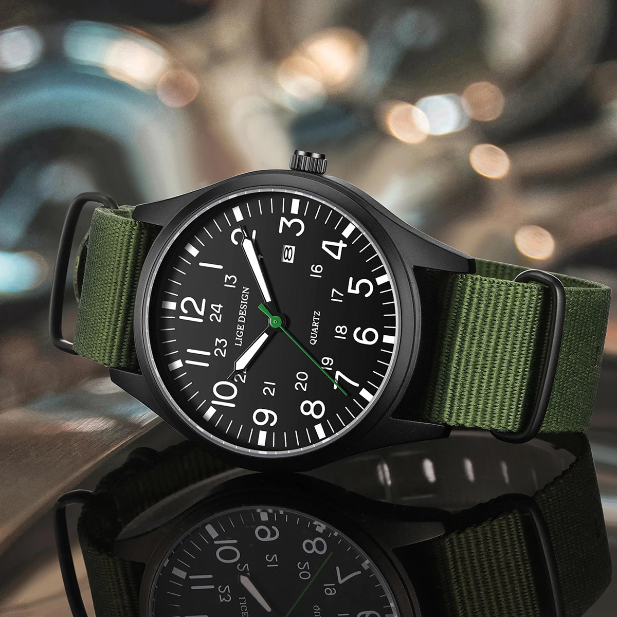 New Fashion LIGE Fashion Man Watch Outdoor Casual Sport Classic Auto Date Waterproof Luminous Quartz Watches Male Wear-resistant