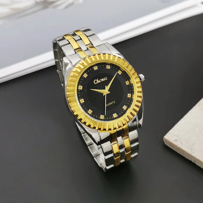 Couple's Quartz Wristwatch Men Women High End Fashion Alloy Watch Elegant Ladies Watch Decor Daily Wear Male Business Wristwatch