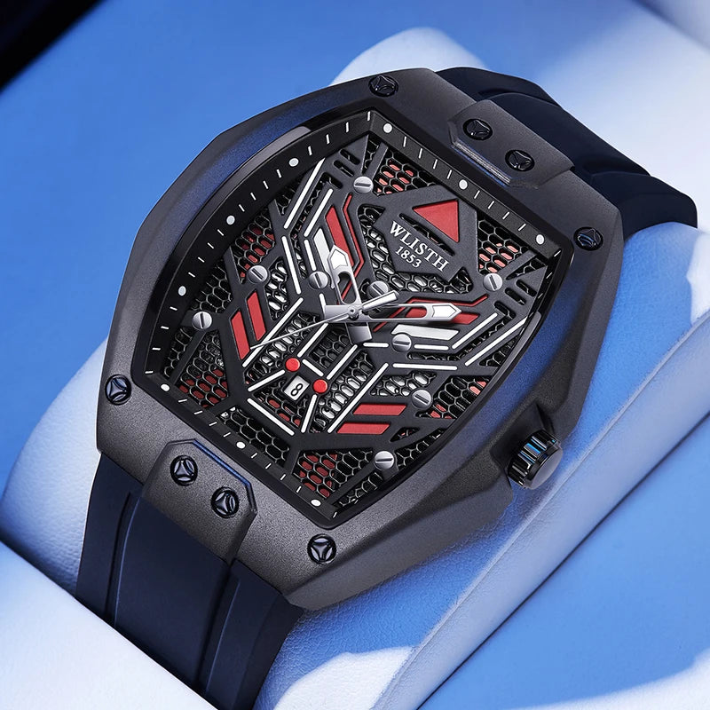2025 Fashion Luxury Wine Barrel Shaped Watches for Man Quartz Wristwatch for Male Watch Luminous Waterproof Trendy Clock reloj