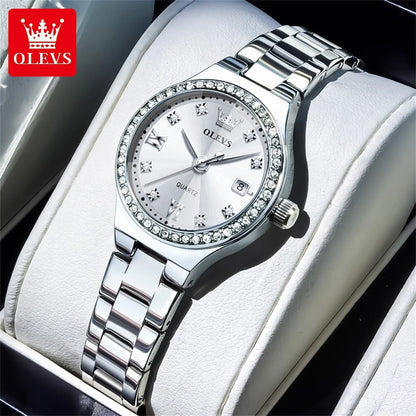OLEVS 2026 New Women's Wristwatch Elegant Luxury Quartz Watch For Women Fashion Waterproof Watches Stainless Steel Ladies Clock