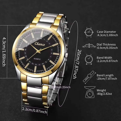 2PCS Fashion Couple Watches Luxury Men Business Watch Women Quartz Wristwatches Clock Gift（Without Box）