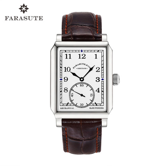 FARASUTE 2026 New Retro Wristwatches Men Casual Manual Square Customized Mechanical Movement Watch Male Sapphire Glass Reloj