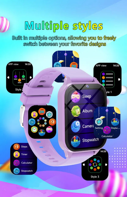 Smartwatch Children's Games Watch 1.83 Inch Display Screen Sleep Monitor Camera Alarm Clock Kids Bracelet for Boys Girls Gifts