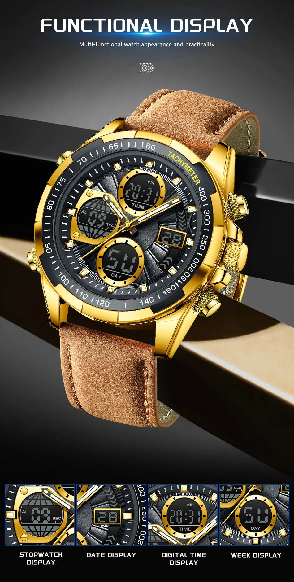 LIGE Top Watches for Men Leather Men Military Sport Waterproof Watch Quartz WristWatch Chronograph Male Clock