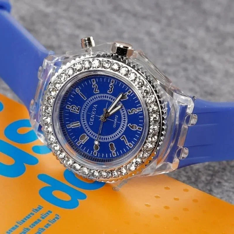 Luminous Fashion Colorful LED Glowing Watches For Men And Women Student Watches Fluorescent Quartz Watches