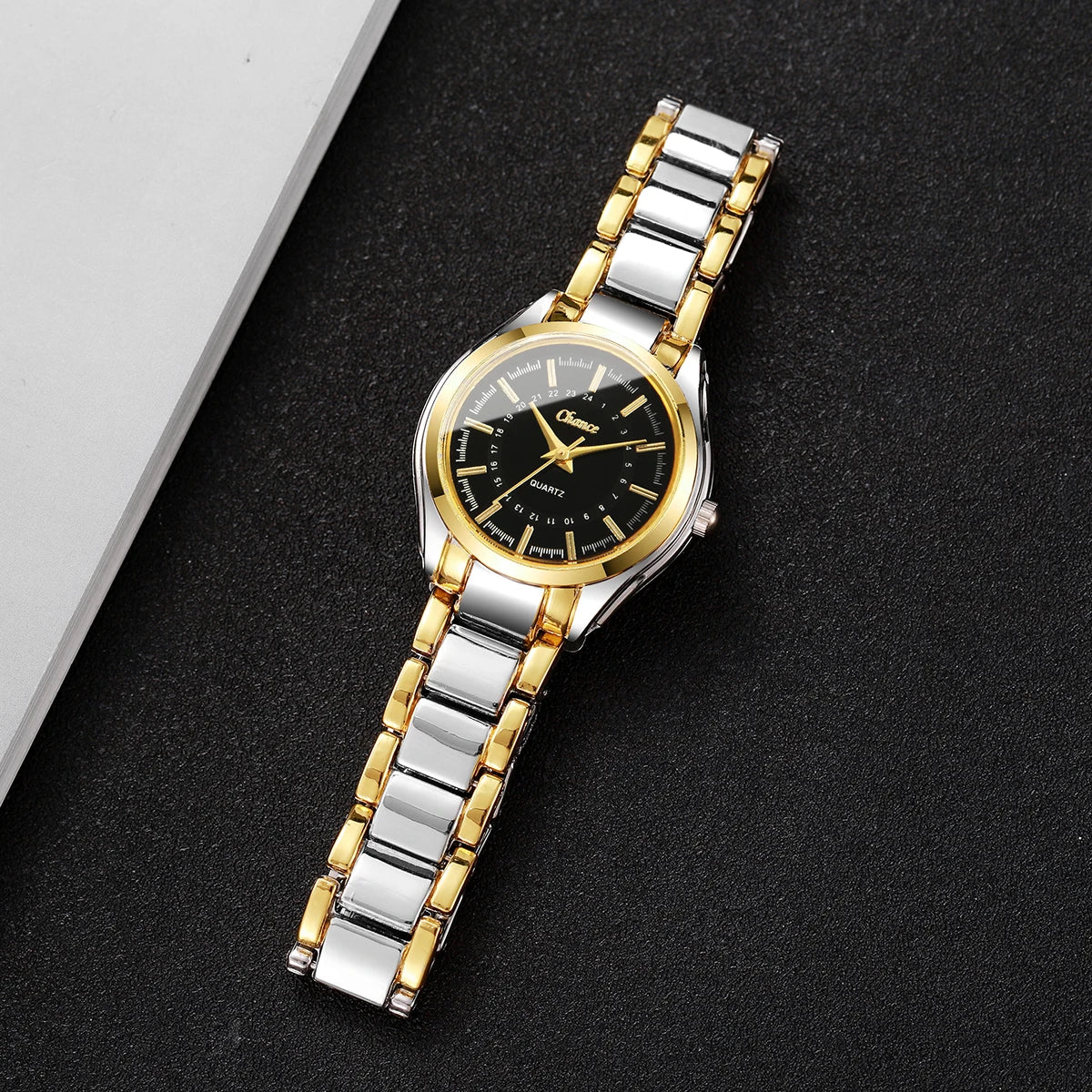2PCS Fashion Couple Watches Luxury Men Business Watch Women Quartz Wristwatches Clock Gift（Without Box）