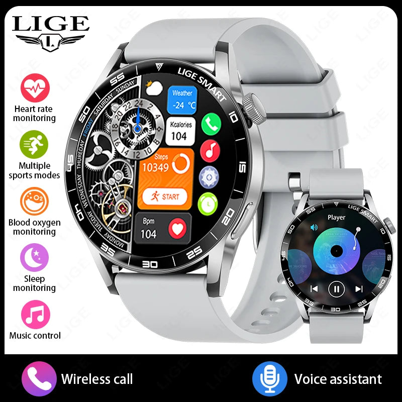 LIGE 2026 New Smartwatch Men For Android iOS Phone 1.38" HD Bluetooth Call Heart Rate Monitor Waterproof Sport Smart Watch Women
