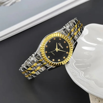 Couple's Quartz Wristwatch Men Women High End Fashion Alloy Watch Elegant Ladies Watch Decor Daily Wear Male Business Wristwatch