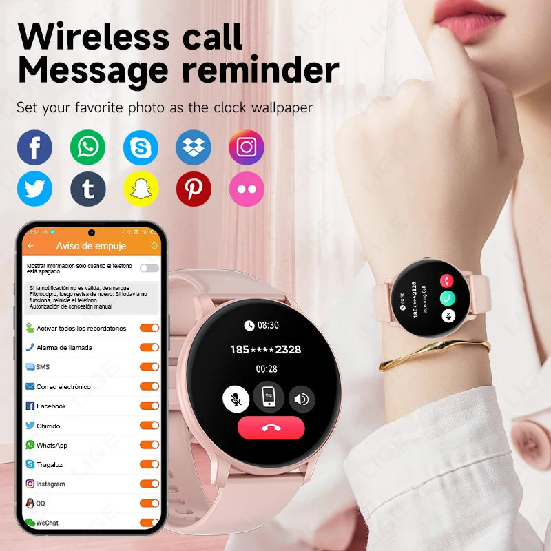2026 New Smart Watch Women Men Bluetooth Call Sports Fitness Watches Heart Rate Health Monitor Smartwatch Ladies For Android iOS