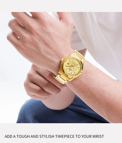 2024 Top Brand NAVIFORCE Mens Watches Stainless Steel Strap Casual Male Quartz Sports Wristwatch Luxury Waterproof Date Clock