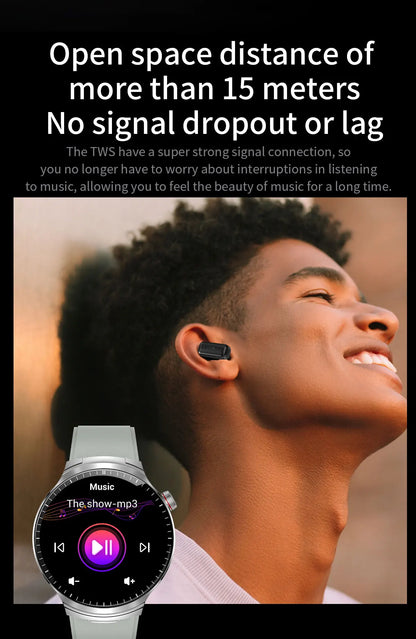 2026 T-REX3 New 2 in 1 Smart Watch With Earbuds Smart Watch TWS Bluetooth Earphone Heart Rate Blood Oxygen Monitor Sports Watch