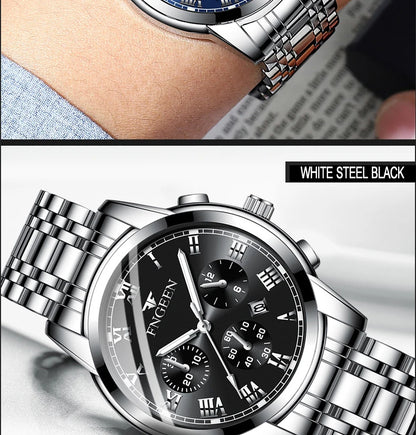 BINBOND Fashion 2pcs/Set Couple Watches Casual Men Ladies for Quartz Watch Lover Waterproof Stainless Steel Valentine Gift Watch
