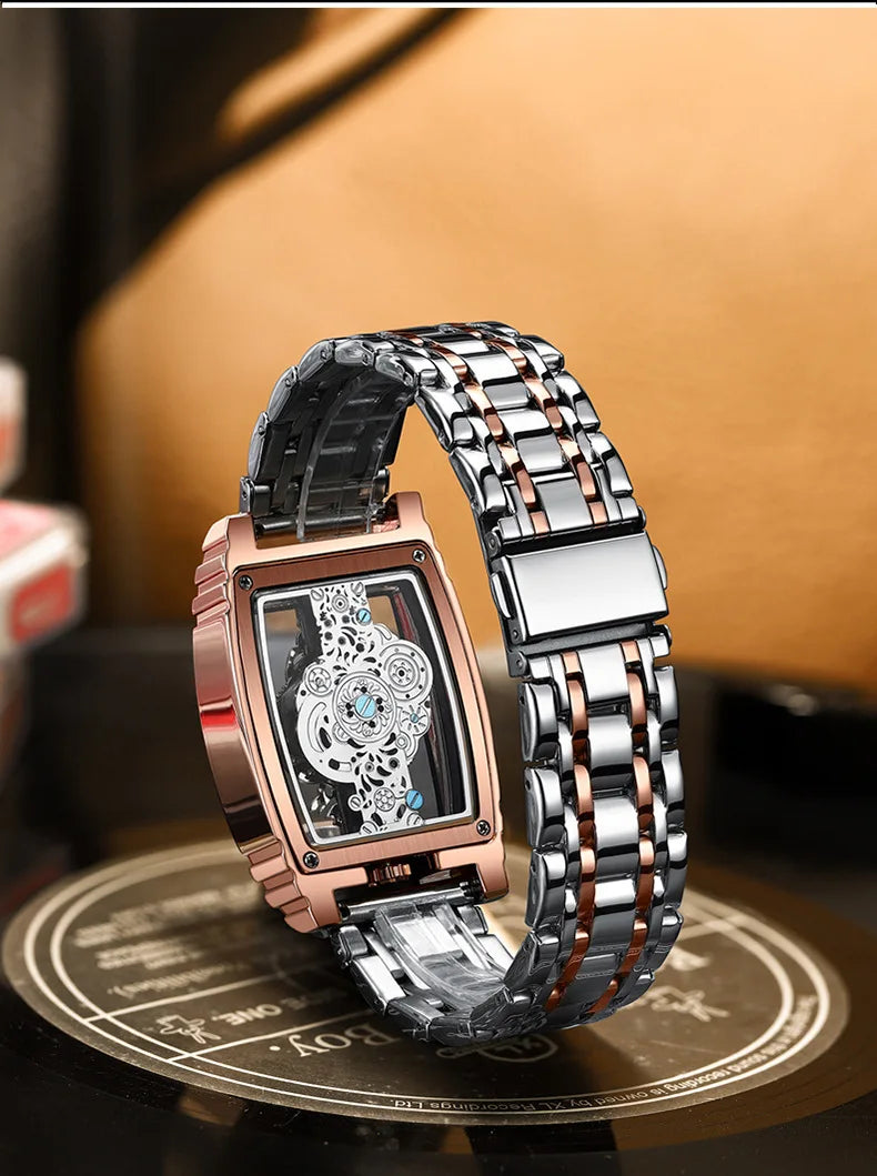 Hot Fashion Men Watch Top Brand Luxury Business Quartz Mens Watches Waterproof Hollow Out Wristwatch Men Gold Relogio Masculino