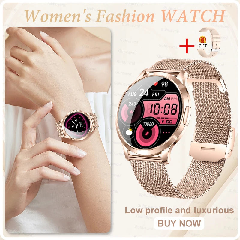 2026New Ladies' Smart Watch AMOLED Display Custom Dial Sport Fitness Health Tracke Waterproof Bracelet Music Digital Clock Women