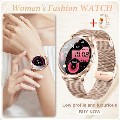 2026New Ladies' Smart Watch AMOLED Display Custom Dial Sport Fitness Health Tracke Waterproof Bracelet Music Digital Clock Women
