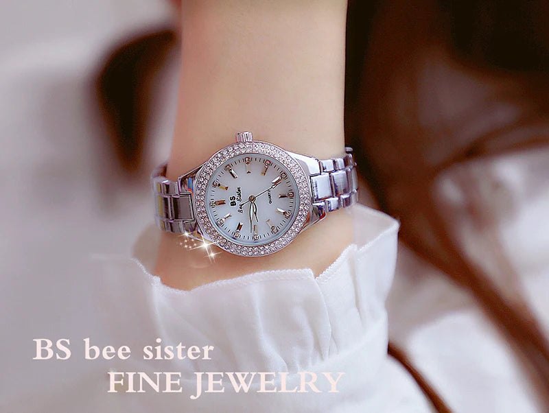 Women Wrist Watches For Ladies Dress Gold Watch Crystal Diamond Women Watches Stainless Steel Silver Clock Montre Femme