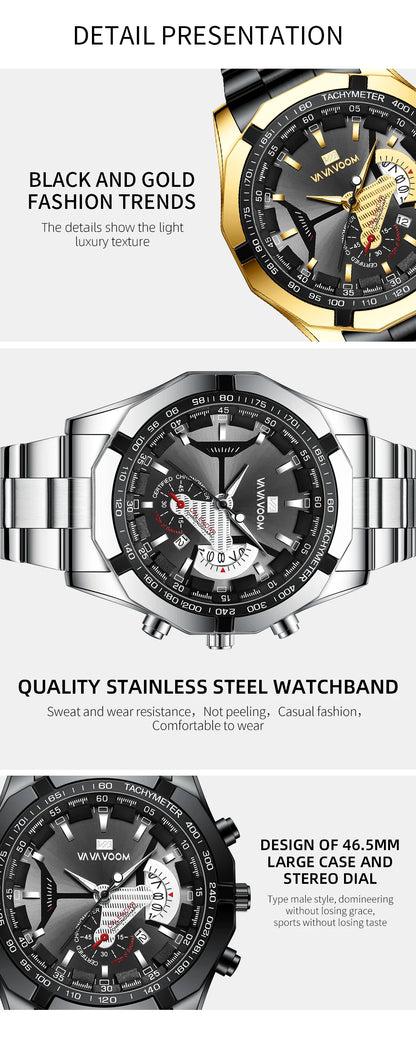 2023 Top Brand Luxury Watch Fashion Selling Gold Sports Casual Quartz  Travel Wristwatch Waterproof Mens Clock Relogio Masculino