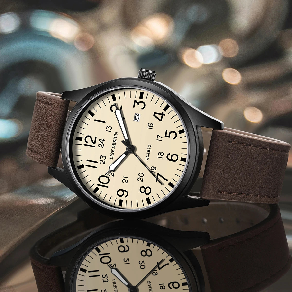 New Fashion LIGE Fashion Man Watch Outdoor Casual Sport Classic Auto Date Waterproof Luminous Quartz Watches Male Wear-resistant