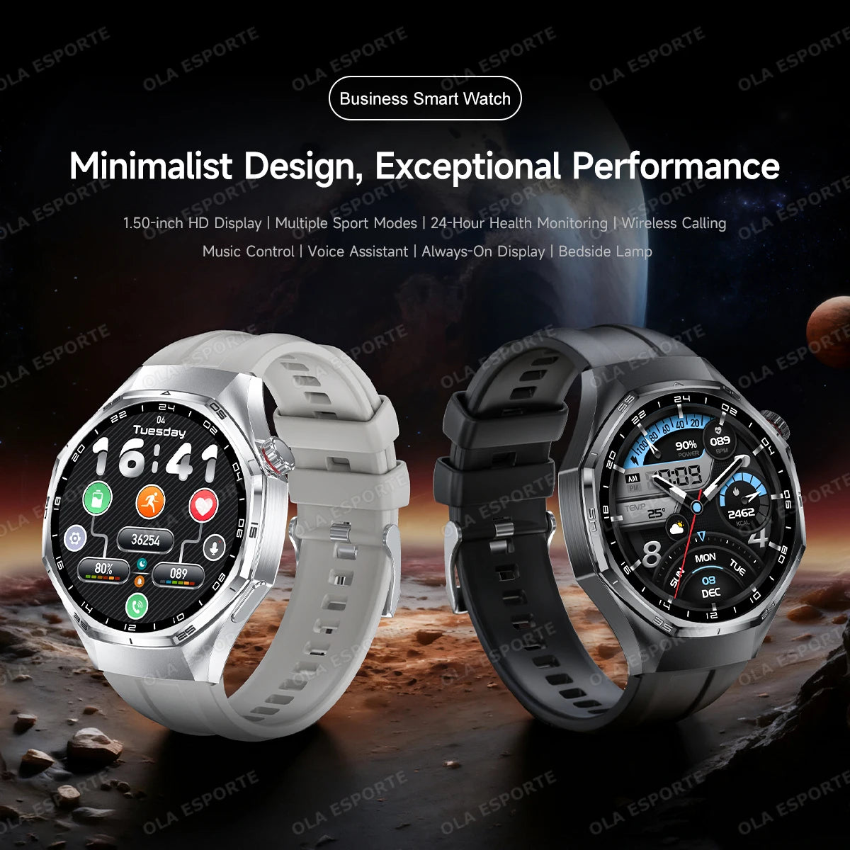 Men Smart Watch 1.52" HD Screen Bluetooth 5.4 Wireless Call Information Reminder Health Monitor Smart Watch IP68 Waterproof HT30