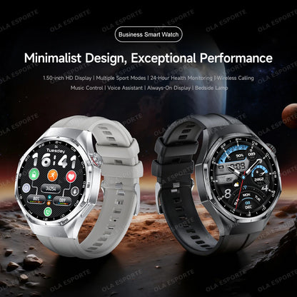 Men Smart Watch 1.52" HD Screen Bluetooth 5.4 Wireless Call Information Reminder Health Monitor Smart Watch IP68 Waterproof HT30